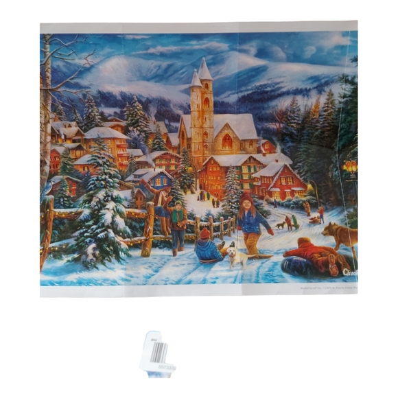 Chuck Pinson MasterPieces Jigsaw Puzzle Sledding to Home 72178 - Picture 9 of 10